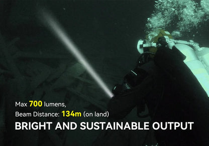 OrcaTorch D560 700 Lumens Dive Light Small & Lightweight