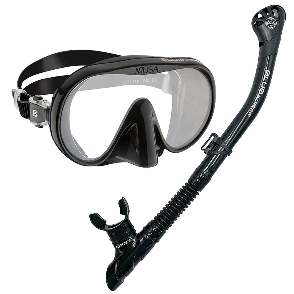 Cressi Musa Dive Mask + Scilla Semi Dry Snorkel Set