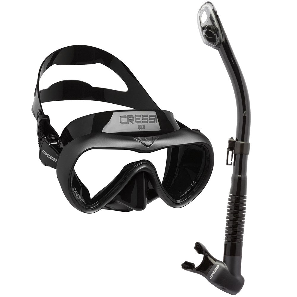 Cressi A1 Anti-Fog Dive Mask + Epsilon SPE Dry Snorkel Set