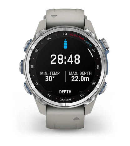 Garmin Descent™ Mk3 43mm Stainless Steel with Fog Grey Silicone Band + Descent T2 Transceiver (Option)