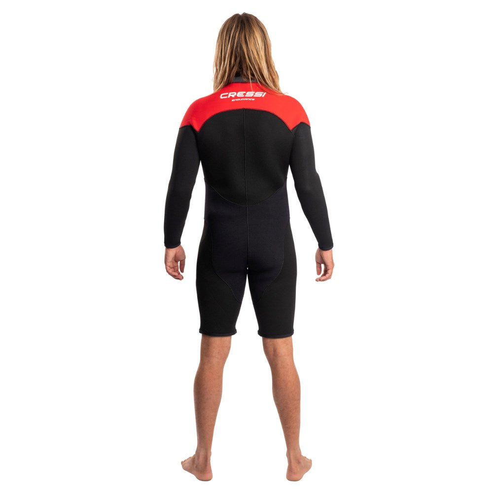 Cressi Endurance Long Sleeve Shorty Wetsuit 5mm - Men - Red