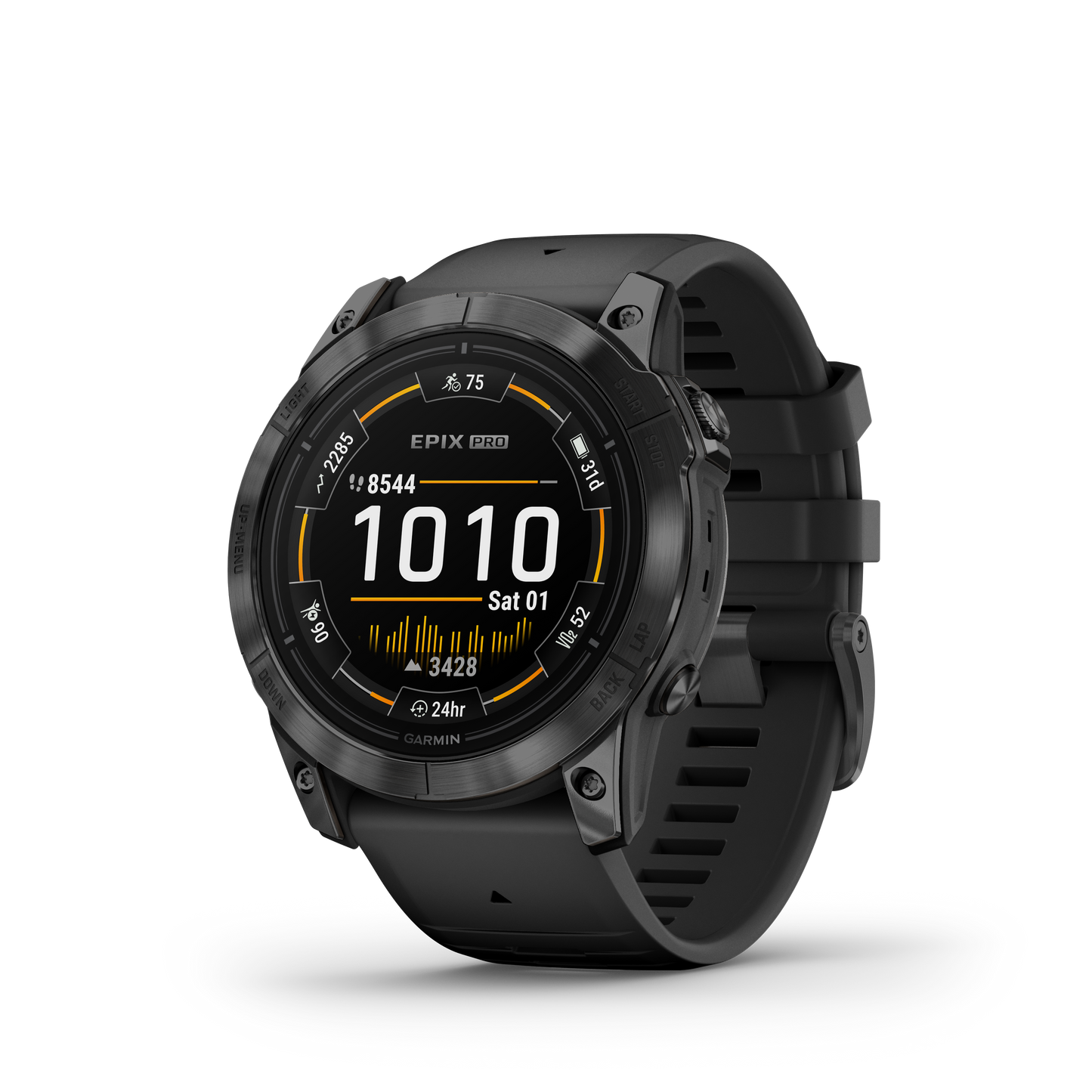 Garmin Epix™ Pro（第 2 代）- 标准版 51 毫米智能手表 - 石板灰色，黑色表带