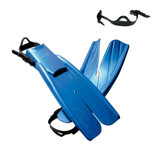 Apollo Bio Fins Pro With Rubber Straps - Metallic Blue - Size L/XL