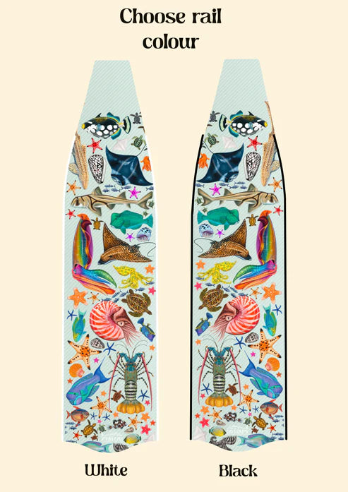 Divermon Rainbow Free Diving Fins Blades - Composite Soft