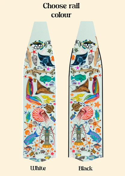 Divermon Rainbow Free Diving Fins Blades - Composite Soft