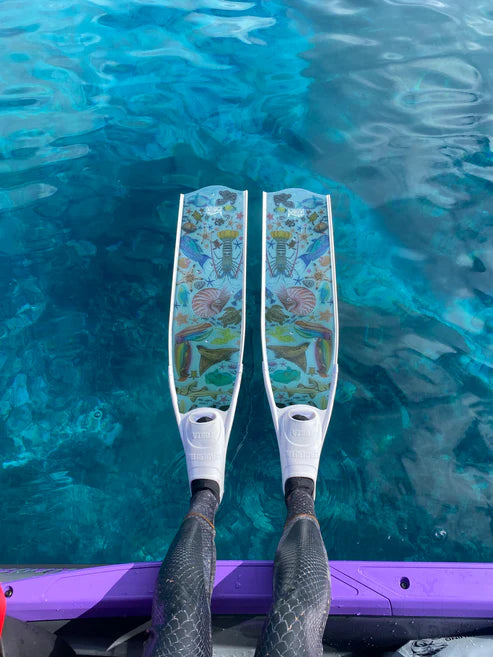 Divermon Rainbow Free Diving Fins Blades - Composite Soft