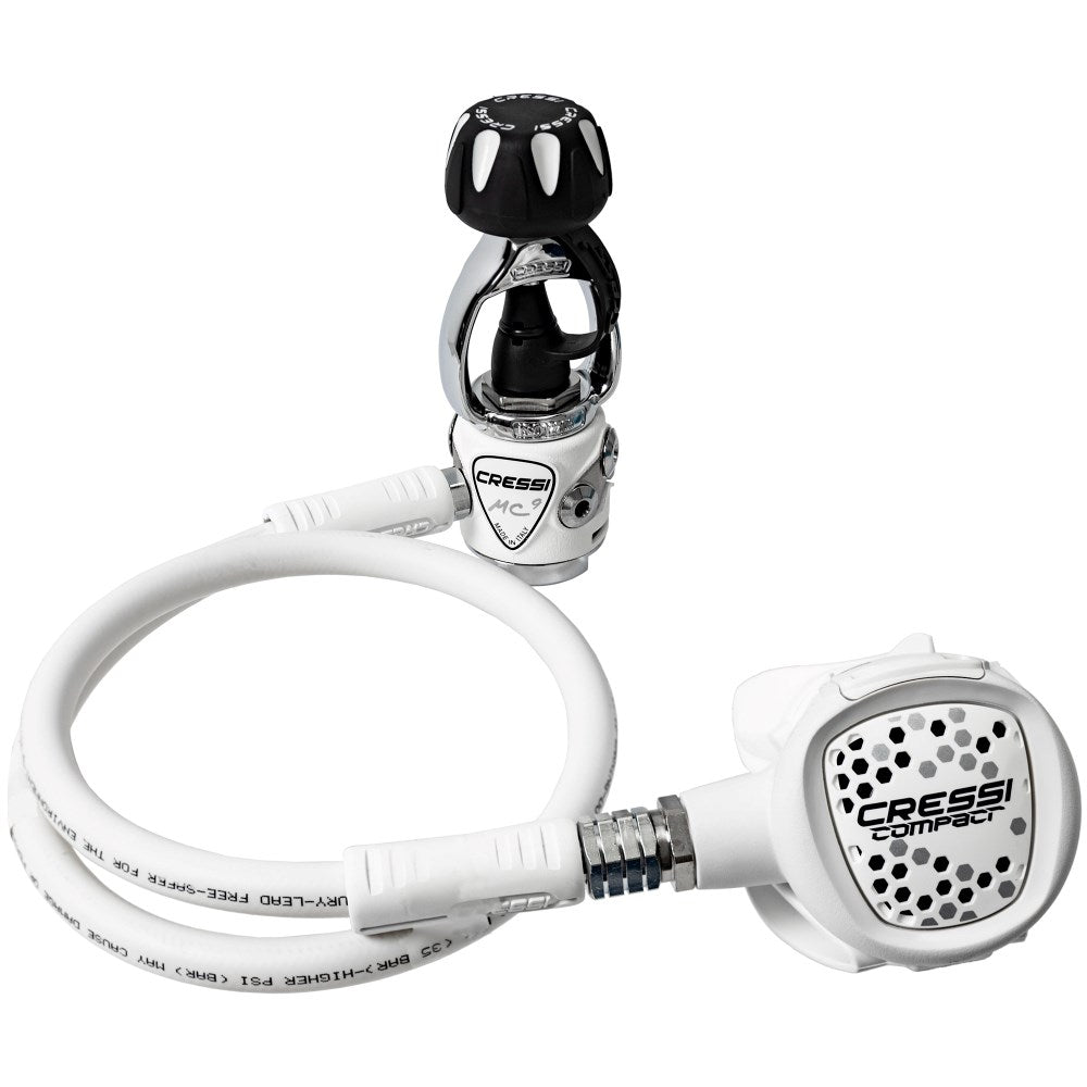 Main product image displaying the lightweight MC9 Compact Travel regulator system
