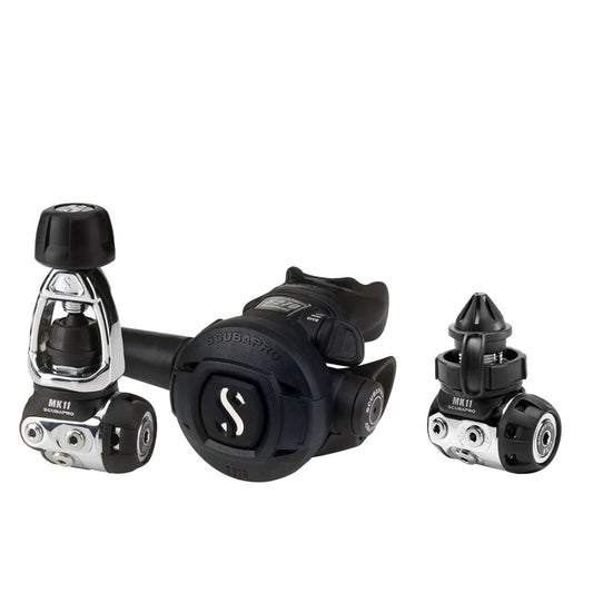 Main product image displaying the MK11 balanced diaphragm first stage and S270 second stage
