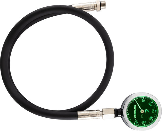 Cressi Mini Pro Submersible Pressure Gauge SPG with Hose