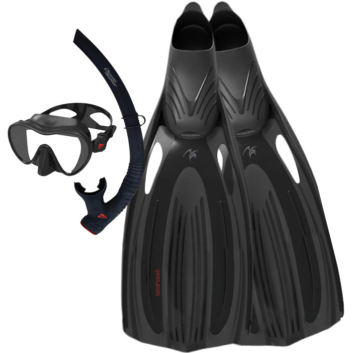 Ocean Hunter Seahawk Mask + Snorkel + Fin Set