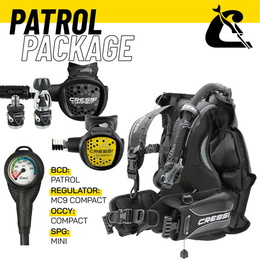 Cressi Patrol BCD + MC9 紧凑型调节器 + Octopus + Mini Spg 套装 - Patrol 套装