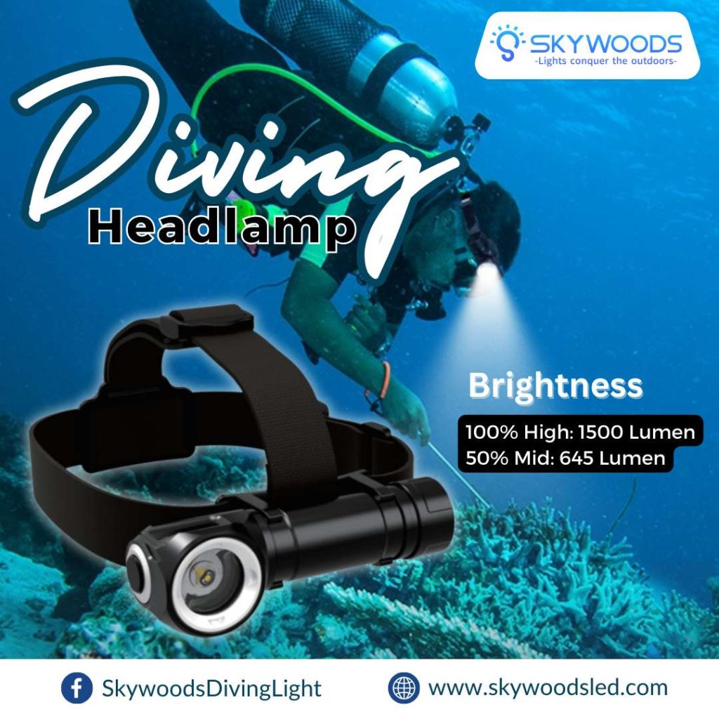 Skywoods D6HL Dive Head Lamp - 1400 Lumens