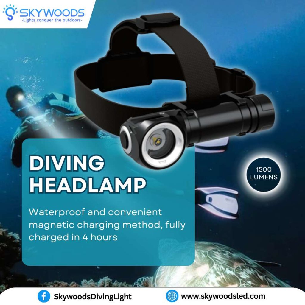 Skywoods D6HL Dive Head Lamp - 1400 Lumens