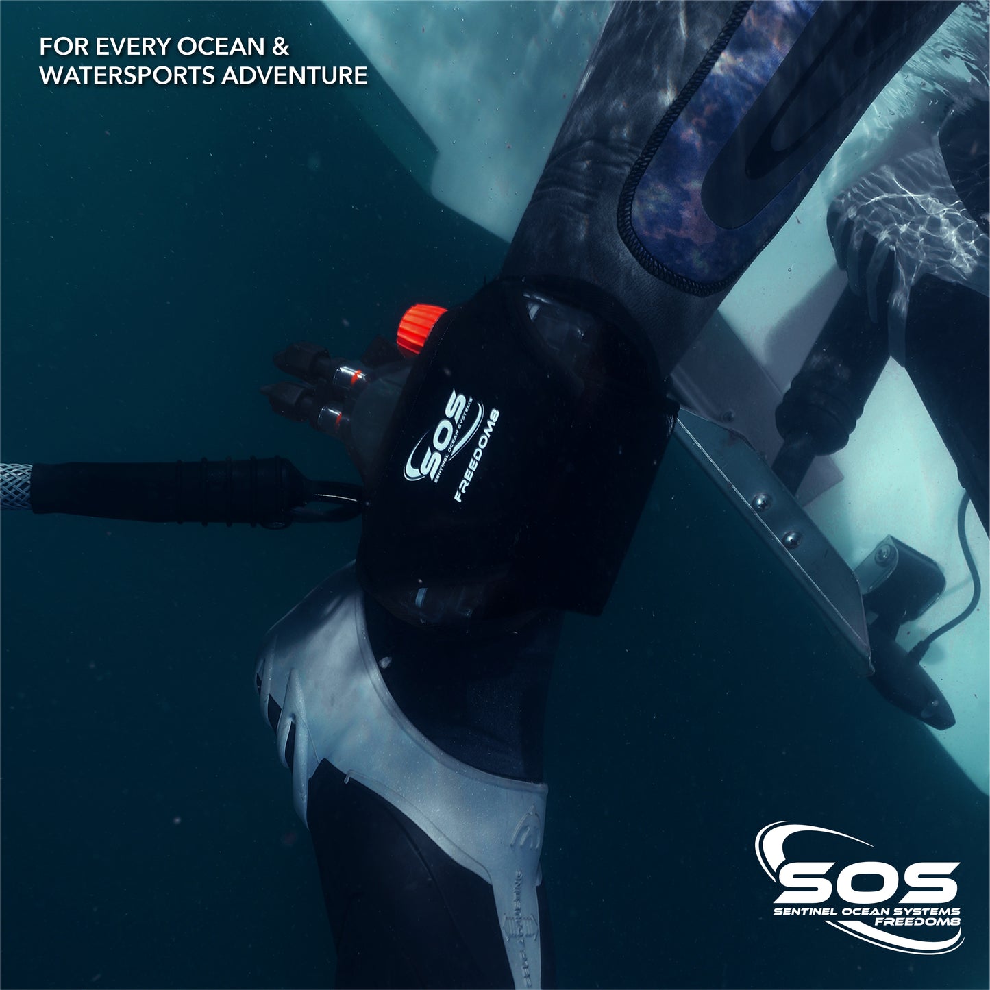 SOS Freedom8 electronic shark deterrent for scuba diving, surfing, spearfishing and ocean activities