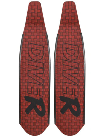 DiveR - Red Innegra Free Diving Fin Blades