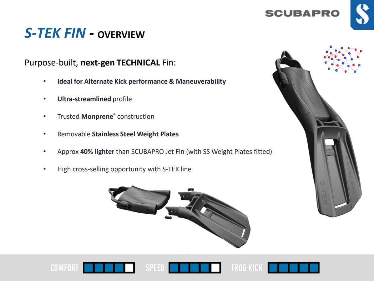 Scubapro S-tek Fin - 简介 免运费优惠