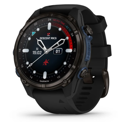 Garmin Descent™ Mk3i – 43 毫米钛合金潜水电脑，带硅胶带 + Descent T2 收发器（可选）