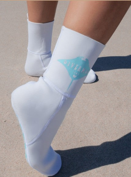 Divermon Neoprene Dive Socks 2mm White