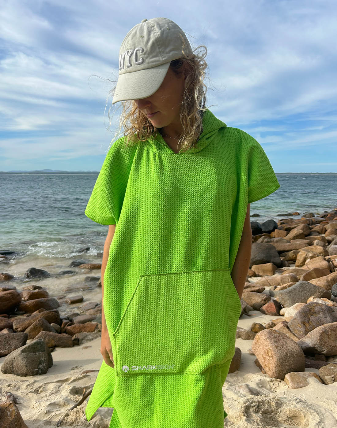 Sharkskin Sand Free Hooded Towel Poncho