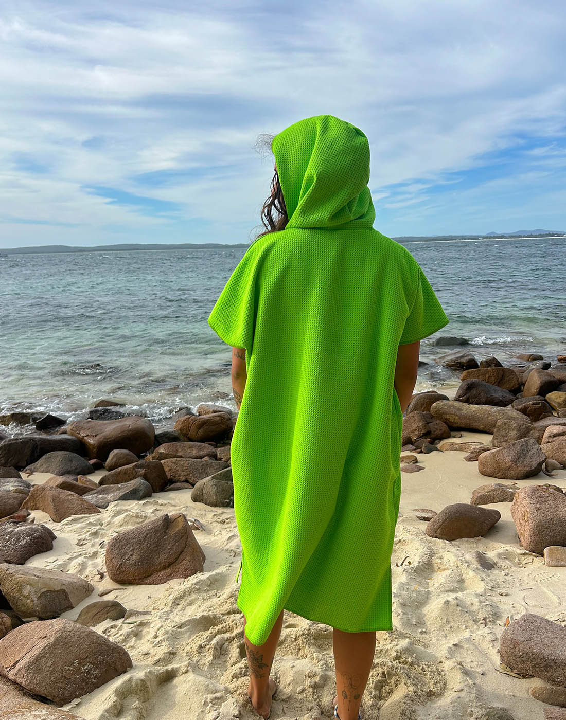 Sharkskin Sand Free Hooded Towel Poncho