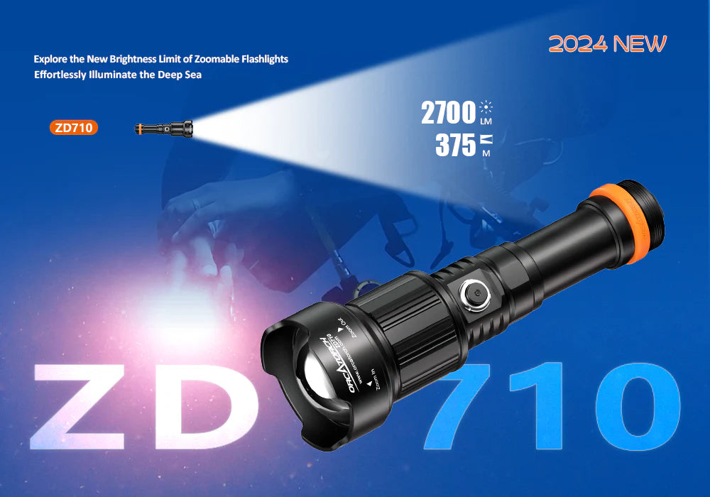 Orcatorch ZD710 Underwater Dive Light/ Torch - 2700 Lumens