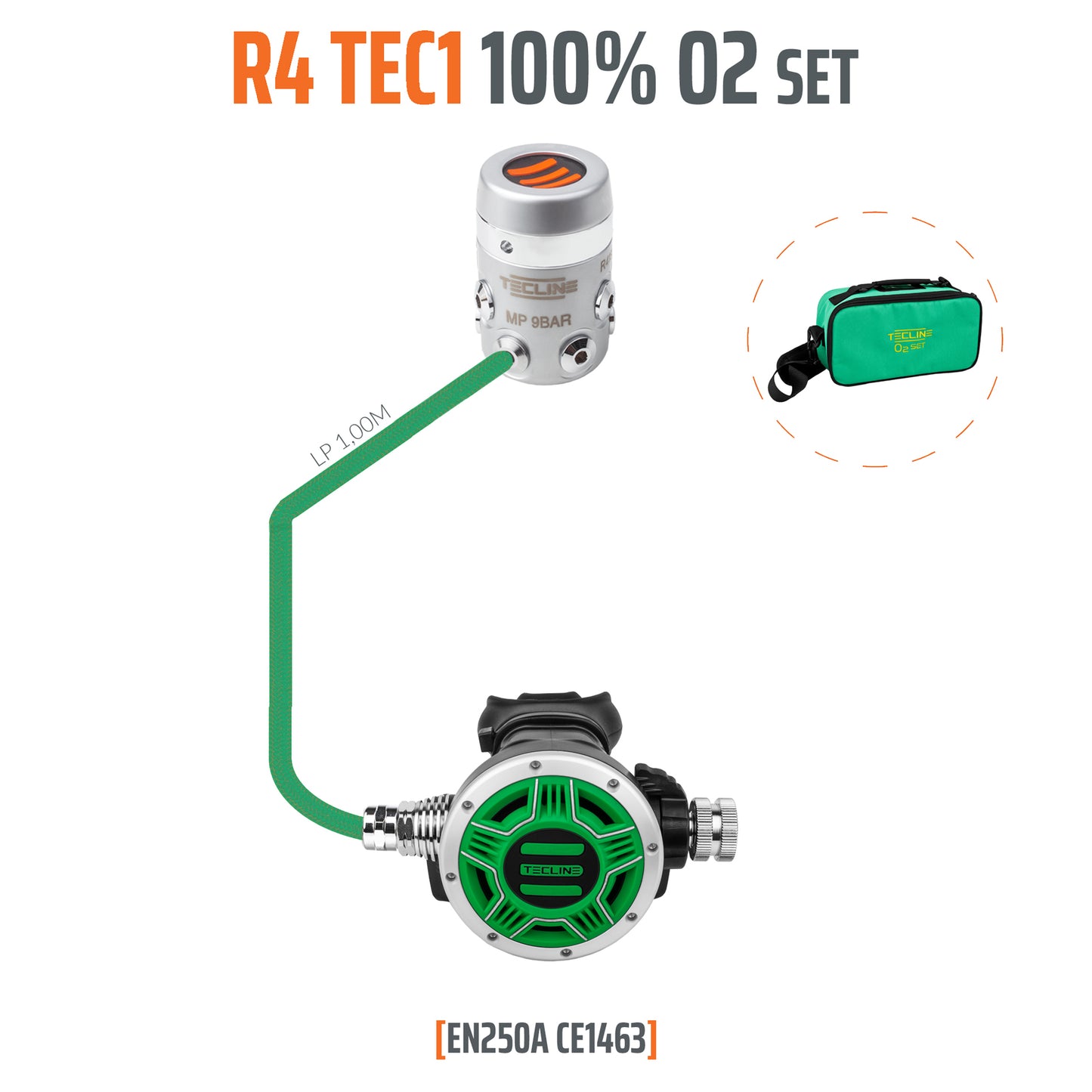 Tecline R4 Tec1 100% O2 M26X2, Stage Regulator Set – EN250A