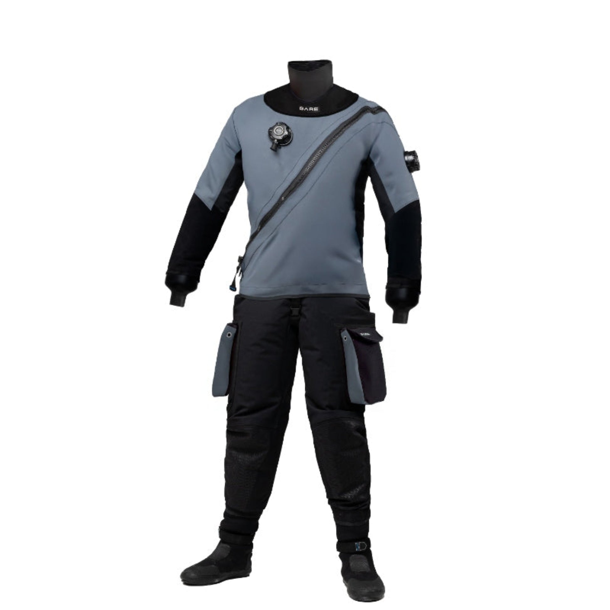 BARE Aqua Trek EVO Tech Dry lightweight breathable drysuit with front-entry waterproof zipper and Si-Tech valves