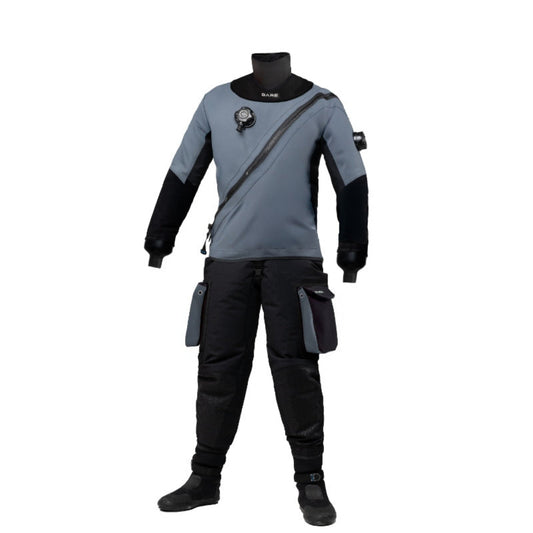 BARE Aqua Trek EVO Tech Dry lightweight breathable drysuit with front-entry waterproof zipper and Si-Tech valves