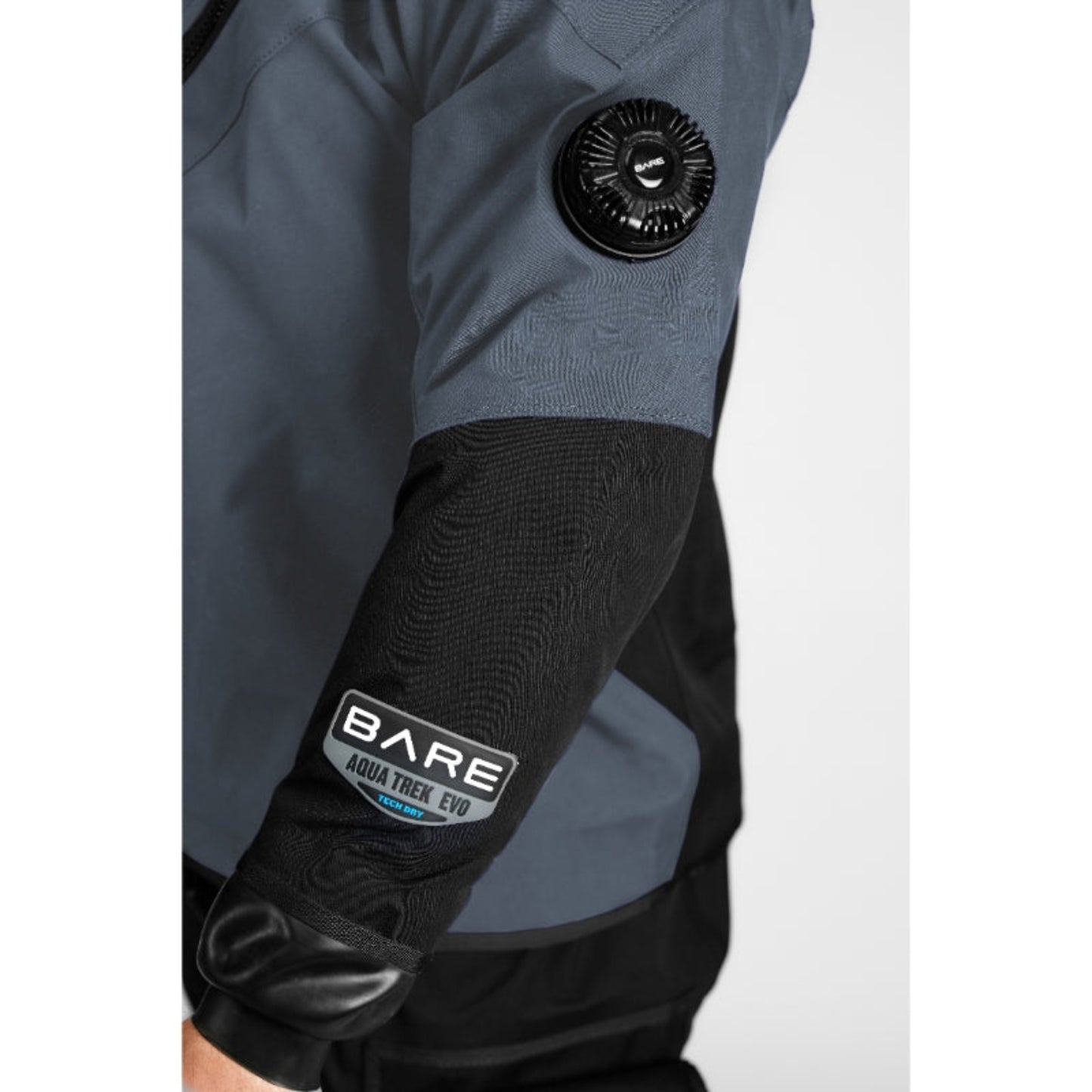 BARE Aqua Trek EVO Tech Dry lightweight breathable drysuit with front-entry waterproof zipper and Si-Tech valves