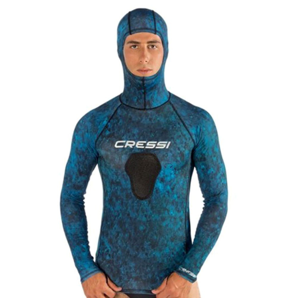 Cressi Blue Hunter Skin Hooded Camo Top - Men - Infinity DiveCressi Blue Hunter Skin Hooded Camo Top - MenCressi