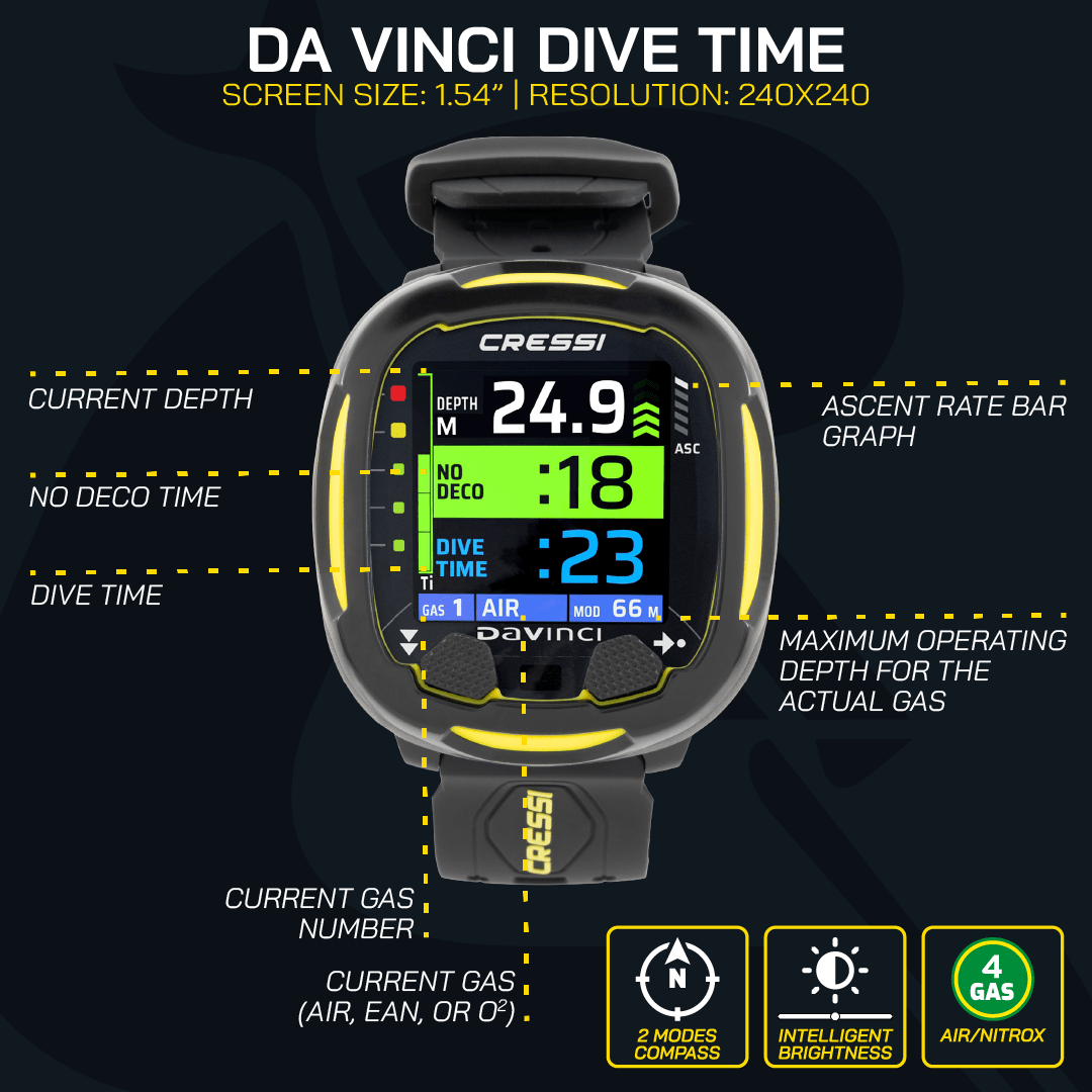 Cressi Da Vinci Wrist Dive Computer - Infinity DiveCressi Da Vinci Wrist Dive ComputerCressi
