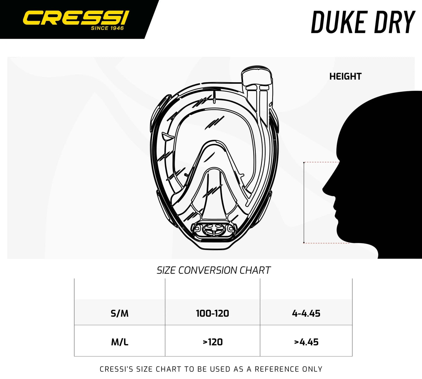 Cressi Duke Dry Full Face Snorkelling Mask - Infinity DiveCressi Duke Dry Full Face Snorkelling MaskCressi