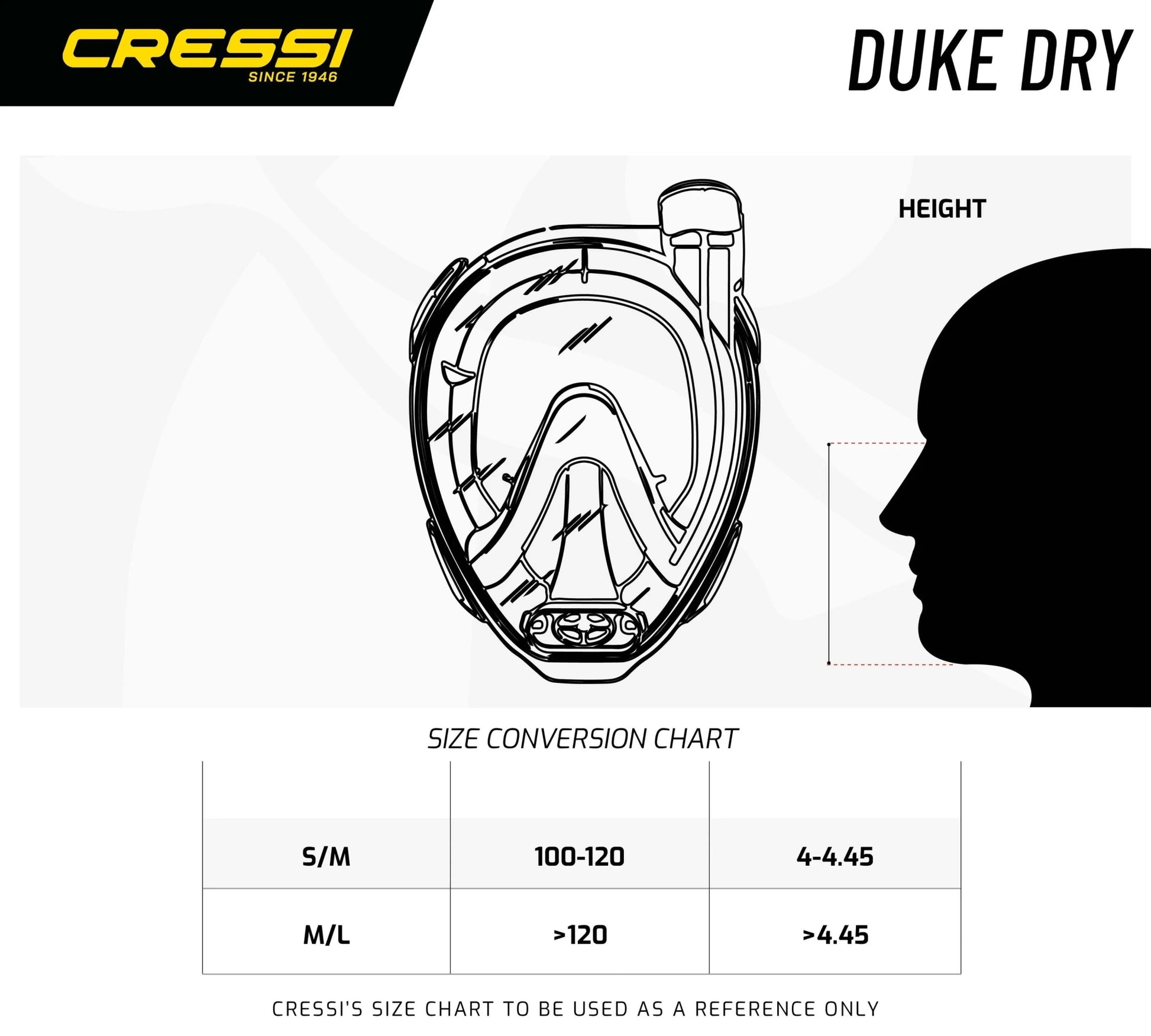 Cressi Duke Dry Full Face Snorkelling Mask - Infinity DiveCressi Duke Dry Full Face Snorkelling MaskCressi