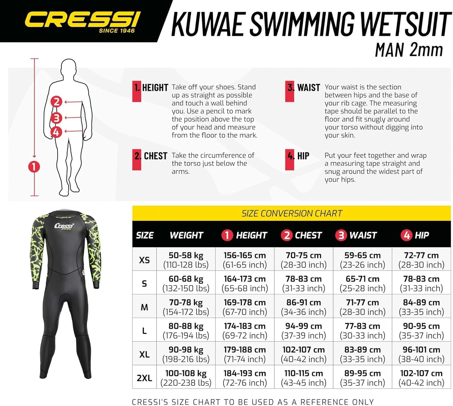 Cressi Kuwae Neoprene Swim Wetsuit 2mm 1 pc - Men - Infinity DiveCressi Kuwae Neoprene Swim Wetsuit 2mm 1 pc - MenCressi