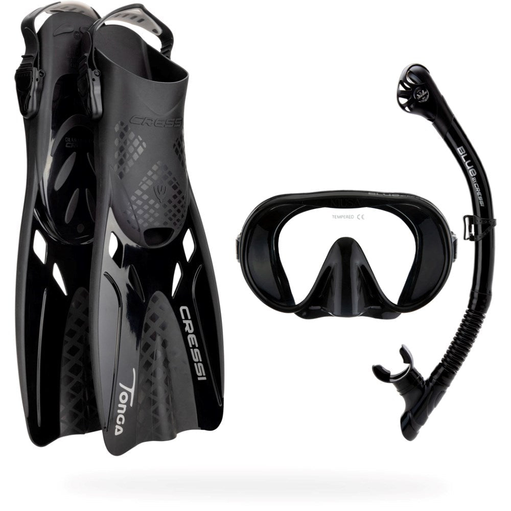 Cressi Musa Explorer Mask + Scilla Snorkel + Tonga Fins Set - Infinity DiveCressi Musa Explorer Mask + Scilla Snorkel + Tonga Fins SetCressi
