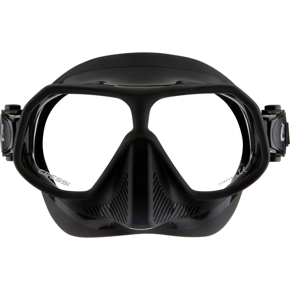 Cressi Rombo low-volume dual lens scuba diving mask with tempered glass lenses and silicone skirt