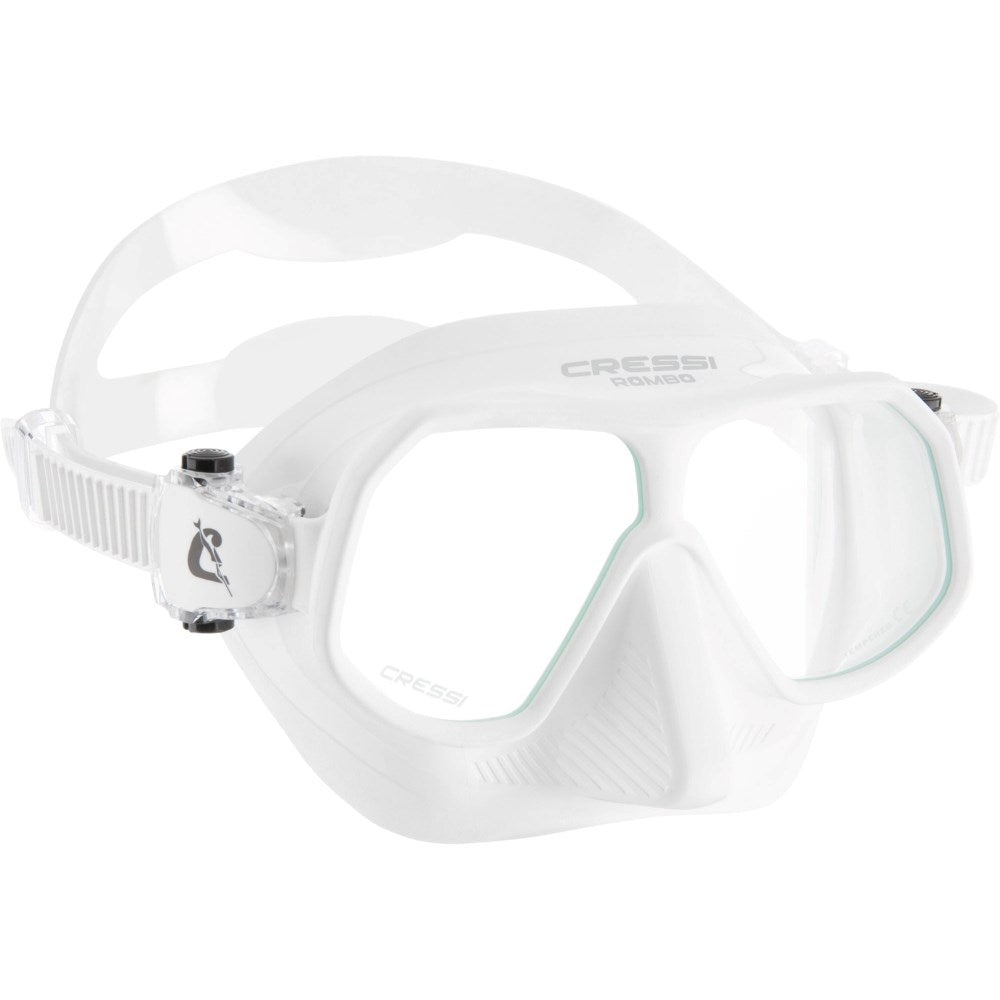 Cressi Rombo low-volume dual lens scuba diving mask with tempered glass lenses and silicone skirt