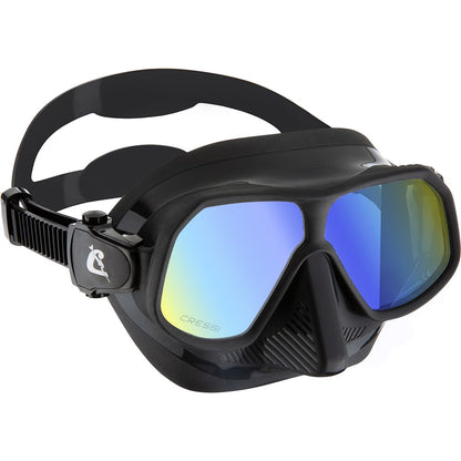 Cressi Rombo low-volume dual lens scuba diving mask with tempered glass lenses and silicone skirt