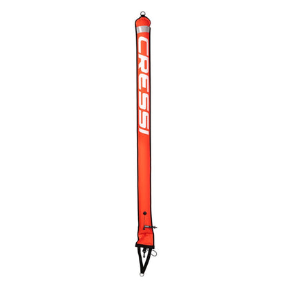 Red and black diving tube with 'Cressi' branding on a white background