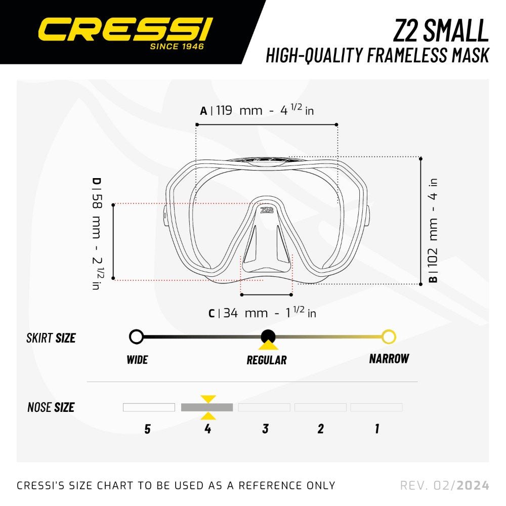 Cressi Z2 Small Dive Mask - Infinity DiveCressi Z2 Small Dive MaskCressi