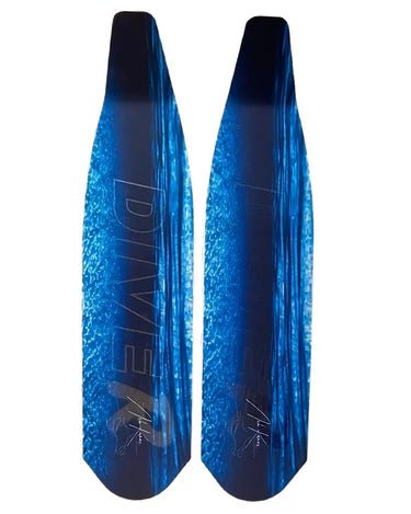 DiveR - Blue Vista by Ash Kara Free Diving Fin Blades - Infinity DiveDiveR - Blue Vista by Ash Kara Free Diving Fin BladesDiveR