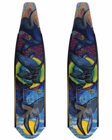 DiveR - Humpbacks by Naomi Gittoes Free Diving Fin Blades - Infinity DiveDiveR - Humpbacks by Naomi Gittoes Free Diving Fin BladesDiveR
