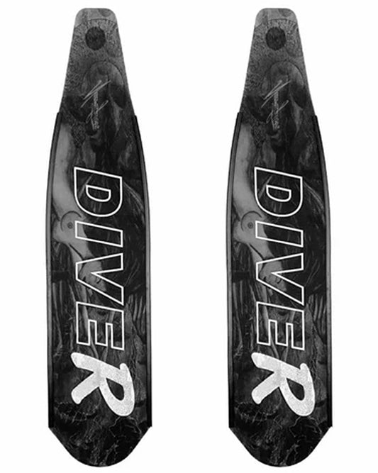 DiveR - Mermaid Black & White by Naomi Gittoes Free Diving Fin Blades - Infinity DiveDiveR - Mermaid Black & White by Naomi Gittoes Free Diving Fin BladesDiveR