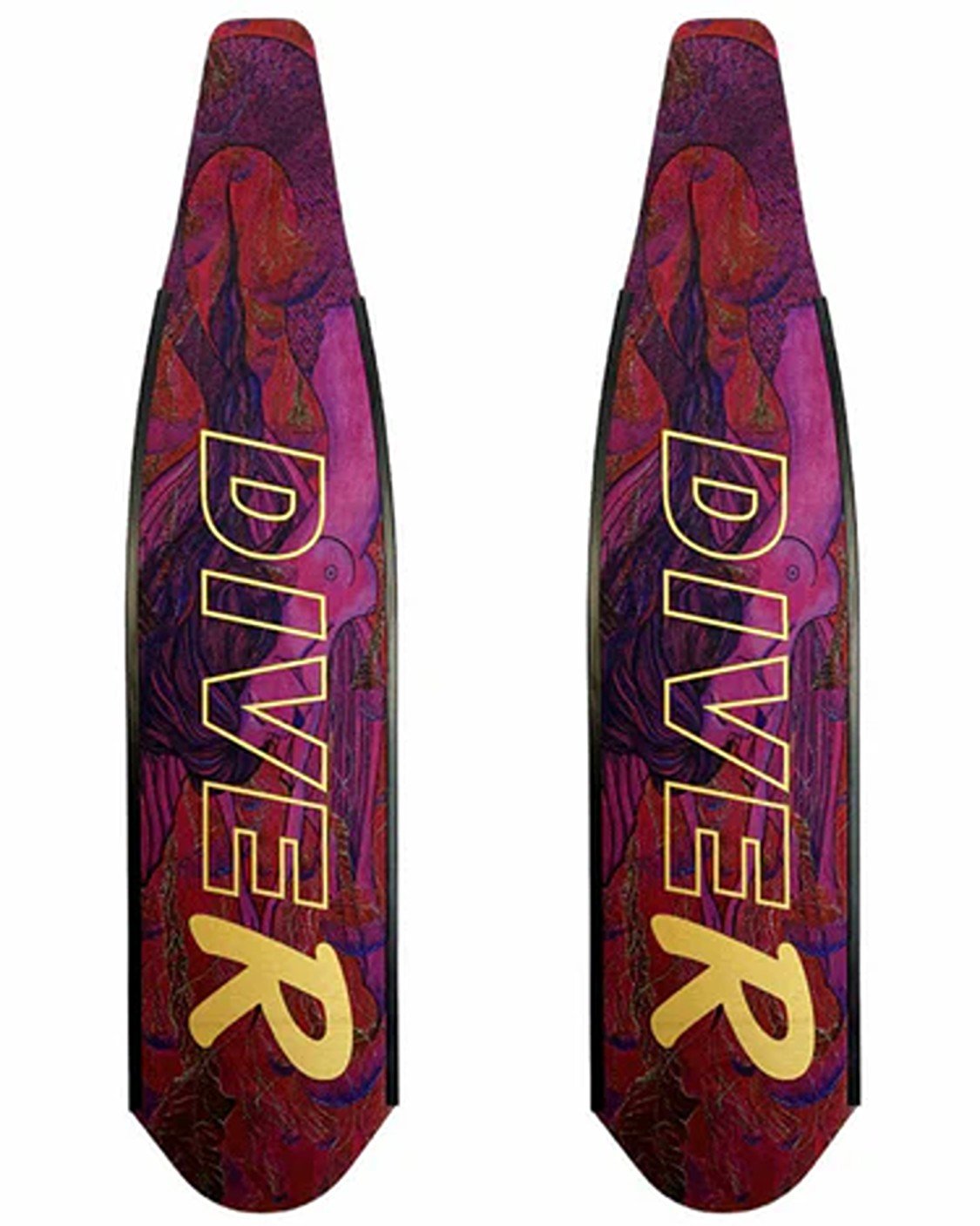 DiveR - Pink Mermaid by Naomi Gittoes Free Diving Fin Blades - Infinity DiveDiveR - Pink Mermaid by Naomi Gittoes Free Diving Fin BladesDiveR