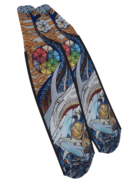 DiveR - Sharks by Naomi Gittoes Free Diving Fin Blades - Infinity DiveDiveR - Sharks by Naomi Gittoes Free Diving Fin BladesDiveR