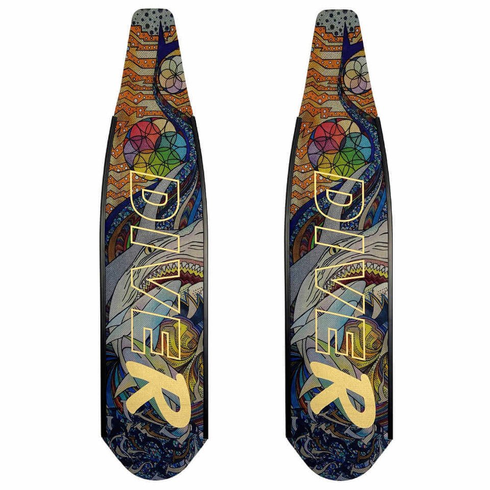 DiveR - Sharks by Naomi Gittoes Free Diving Fin Blades - Infinity DiveDiveR - Sharks by Naomi Gittoes Free Diving Fin BladesDiveR