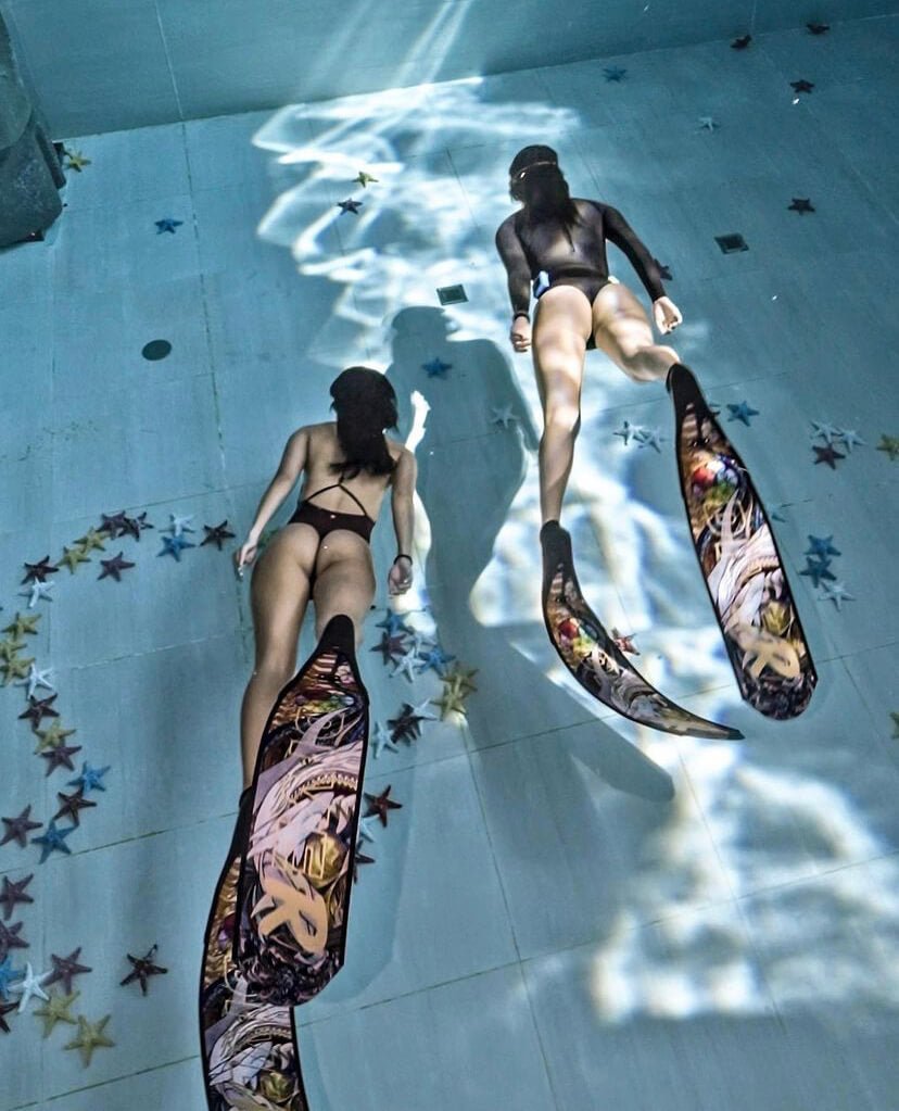 DiveR - Sharks by Naomi Gittoes Free Diving Fin Blades - Infinity DiveDiveR - Sharks by Naomi Gittoes Free Diving Fin BladesDiveR