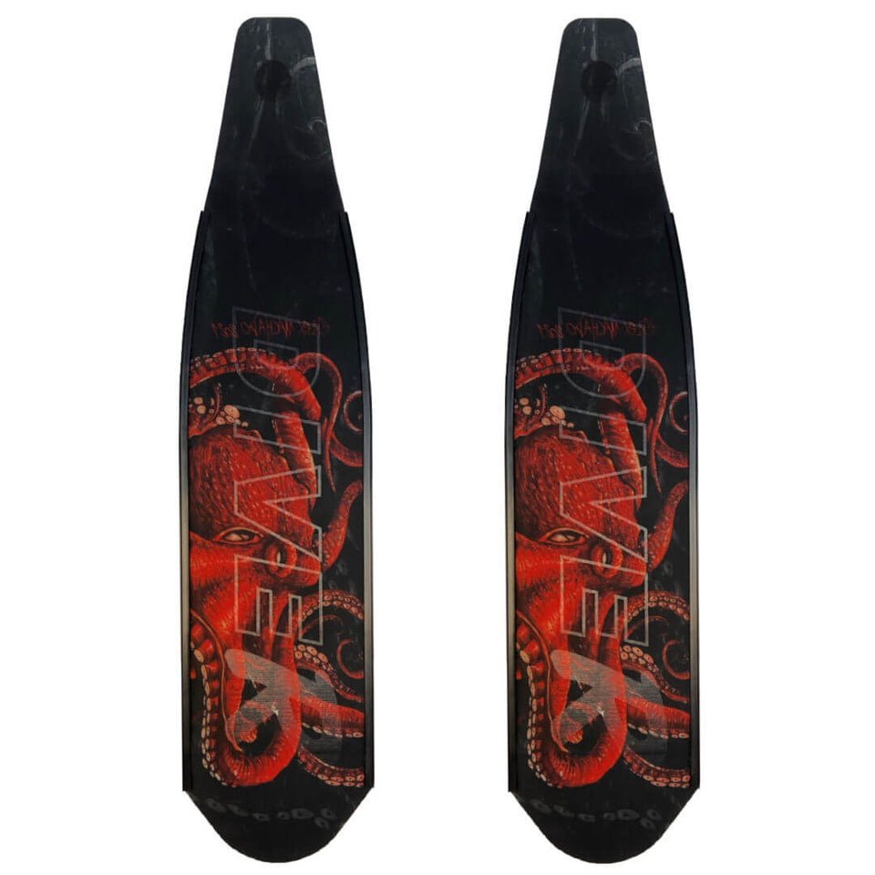 DiveR - Wild Red Octopus Free Diving Fin Blades - Infinity DiveDiveR - Wild Red Octopus Free Diving Fin BladesDiveR
