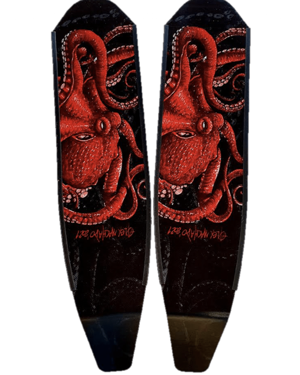 DiveR - Wild Red Octopus Free Diving Fin Blades - Infinity DiveDiveR - Wild Red Octopus Free Diving Fin BladesDiveR
