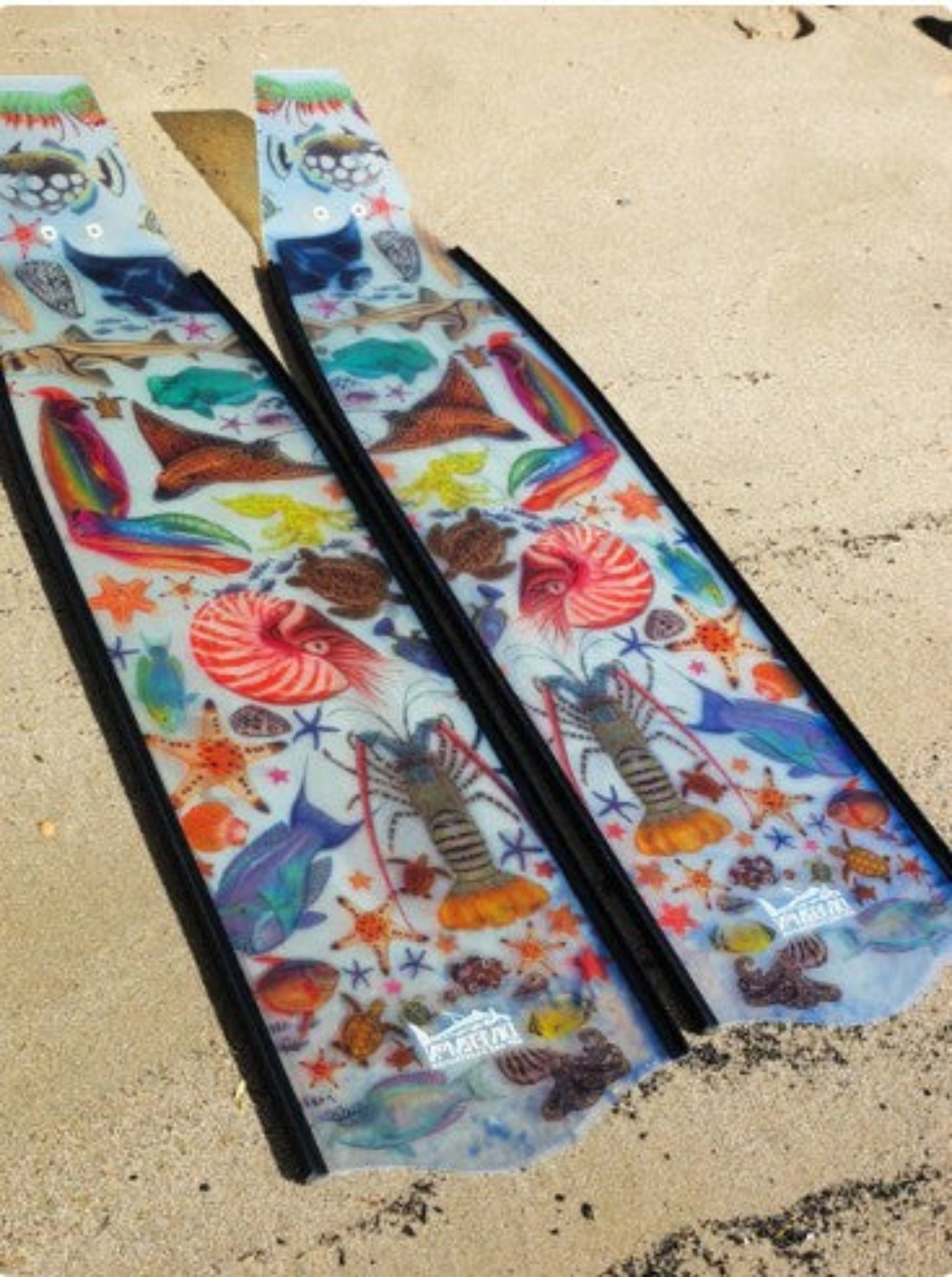 divermon-rainbow-blk-free diving fins